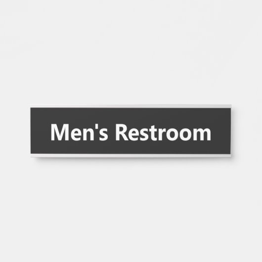 Mannen-toiletruimte zwart-wit deurbordje (Voorkant)