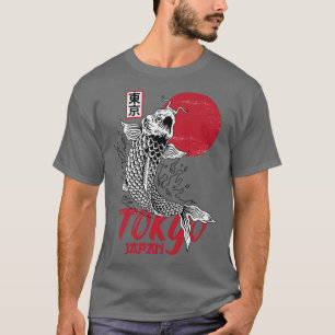 Mannen Tokyo Japan Design met Koi Carp in Red en T-shirt