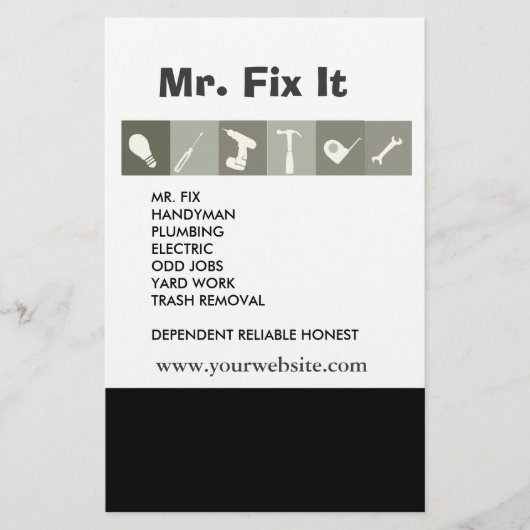 Mannen Tools. Hammer Wright Repair Tools Grey Flyer (Voorkant)