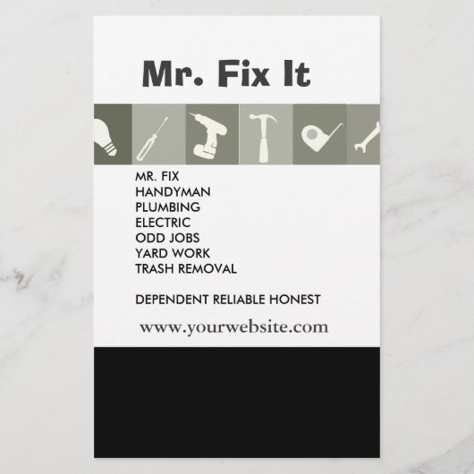 Mannen Tools. Hammer Wright Repair Tools Grey Flyer (Achterkant)