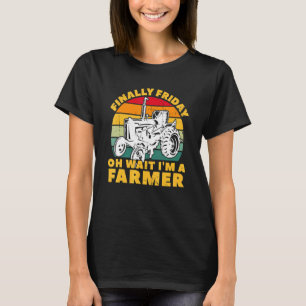 Mannen Tractor Farming Eindelijk Vrijdag Oh Wacht  T-shirt