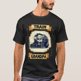 Mannen trein opa locomotief t-shirt