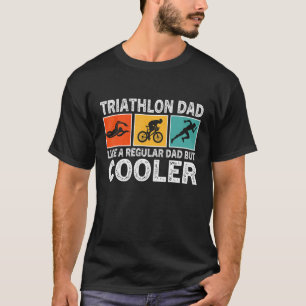 Mannen triatlon voor mannen vader zwemmen fiets ru t-shirt