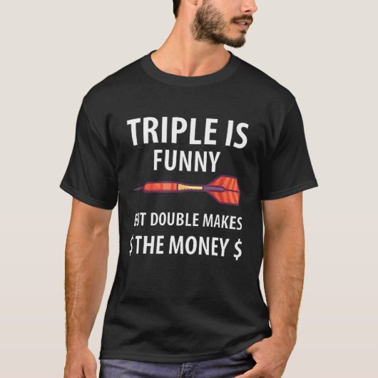 Mannen Triple is een grappig dubbel geld. T-shirt (Voorkant)