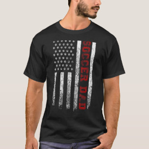 Mannen Trots Voetbal Papa Amerikaanse Vlag Cool US T-shirt