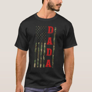 Mannen Trotse Dada Camouflage Amerikaanse vlag Cam T-shirt