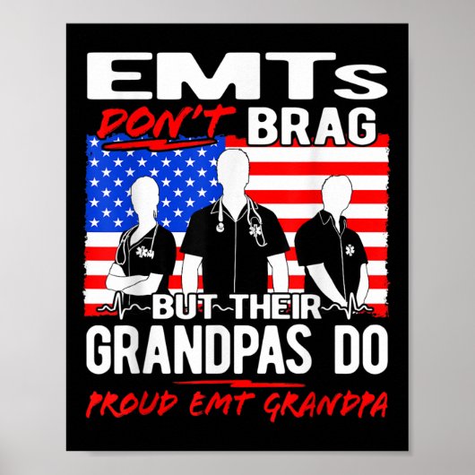Mannen Trotse Emt Opa - EMS Opa Quote Emt Poster (Voorkant)