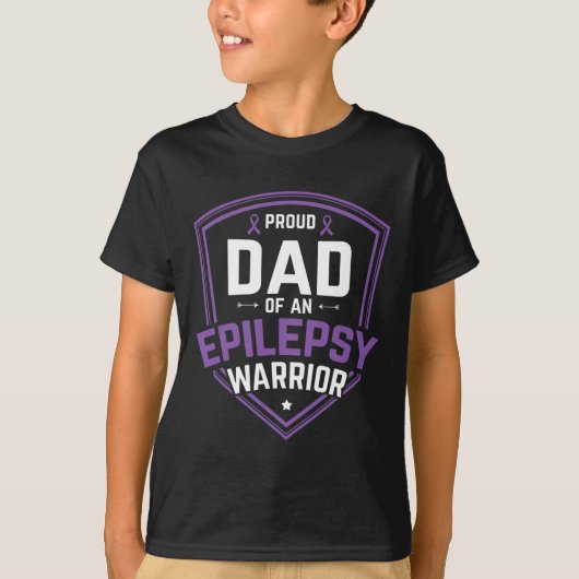 Mannen Trotse Pap van Epilepsie Strijder Epilepsie T-shirt (Voorkant)