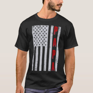 Mannen Trotse Papa Amerikaanse Vlag Vaders Dag Cad T-shirt