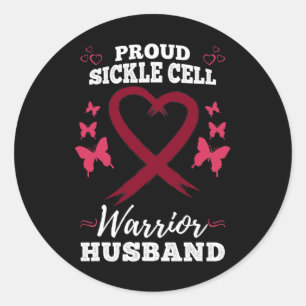 Mannen trotse sikkelcel krijger man sikkelcel ronde sticker