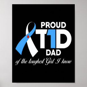 Mannen trotse T1d vader van dochterdiabetes bewust Poster