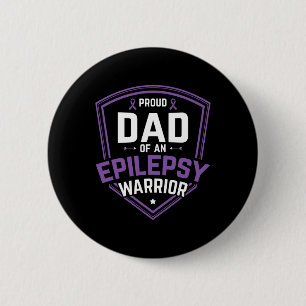 Mannen trotse vader van epilepsie krijger epilepsi ronde button 5,7 cm