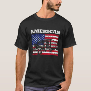 Mannen Trucker Amerikaanse Vlag Trucks Truck Drive T-shirt