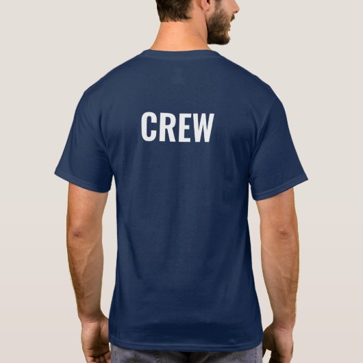 Mannen TShirt Crew Bulk Double Sided Navy Blue (Achterkant)