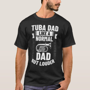 Mannen Tuba-speler Tuba grapt muzikant citeert Tub T-shirt