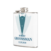 Mannen Tuxedo en Groomsmen Wedding Heupfles (Links)