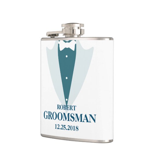 Mannen Tuxedo en Groomsmen Wedding Heupfles (Links)