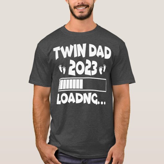 Mannen tweelingvader van tweeling 2023 verwacht tw t-shirt (Voorkant)