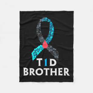 Mannen Type 1 Diabetes Brother - Werelddiabetesdag Fleece Deken