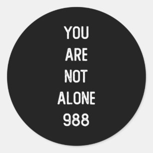 Mannen U bent niet alleen 988, Zelfmoordpreventie Ronde Sticker