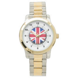 Mannen UK vlag Oversized Two-Tone Armband horloge