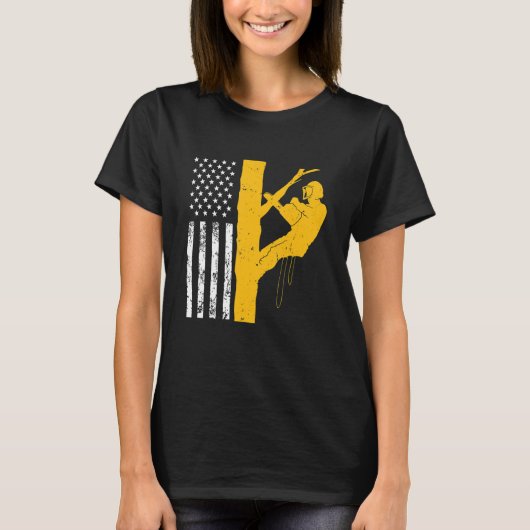 Mannen US Flag Tree Climber T-shirt (Voorkant)