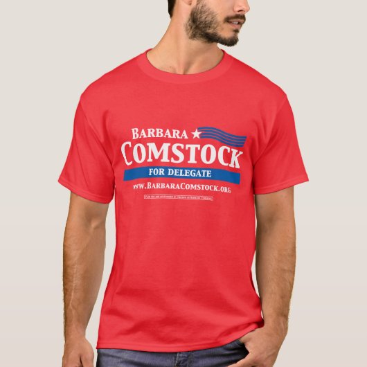 Mannen VA Delegate Barbara Comstock Shirt (Red) (Voorkant)