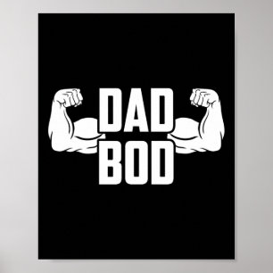 Mannen vader Bod Musculair Sterk Man Papa Funny Fa Poster