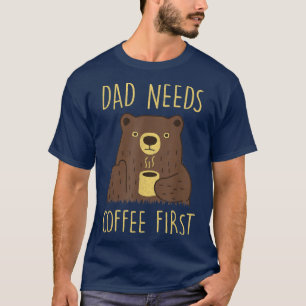 Mannen vader heeft Coffee First Funny Beer Drink C T-shirt