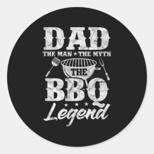 Mannen vader Het Man De mythe BBQ Barbeque Grill F Ronde Sticker