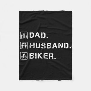 Mannen Vader Hond Biker Fietser Mountain Bike Lief Fleece Deken