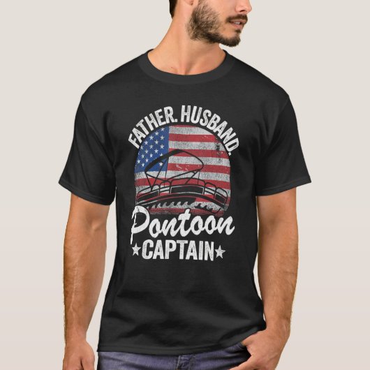 Mannen vader Husband Pontoon Kapitein T-shirt (Voorkant)