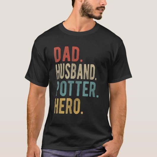 Mannen vader Husband Potter Hero T-shirt (Voorkant)