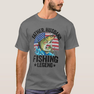 Mannen vader Husband Vist Legend American Flag D T-shirt