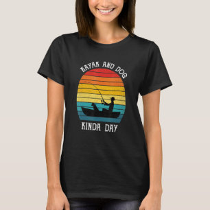 Mannen vader Kayak Kayaking Dog Boating Summer Kay T-shirt