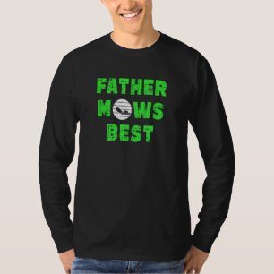 Mannen vader maait beste gazon maaien werf werk t-shirt