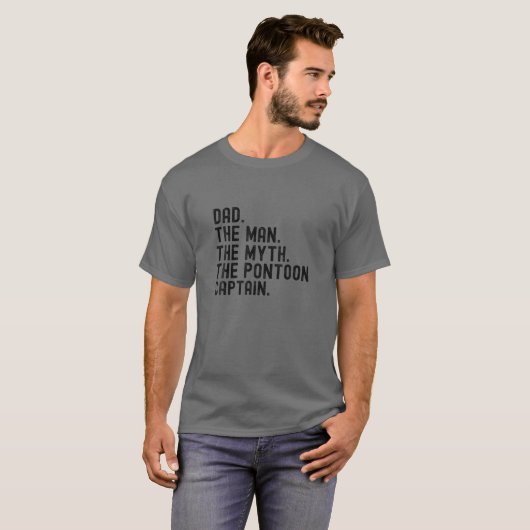 Mannen vader Man Myth Pontoon Kapitein Pontooning  T-shirt (Voorkant volledig)
