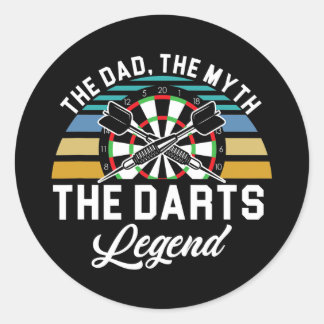 Mannen vader Myth Darts Legend Vader Dart Player Ronde Sticker