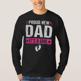 Mannen vader Nieuwe vader Het is een meisje nieuwe T-shirt