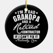 Mannen vader opa en een in ruste verkerende aannem keramisch ornament (Achterkant)