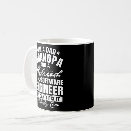 Mannen vader opa en software engineer koffiemok (Voorkant links)