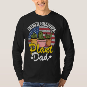Mannen vader opa Plant Papa Amerikaanse vlag T-shirt