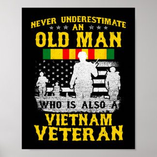 Mannen vader opa Vietnam Veteraan Shirt Mannen Poster