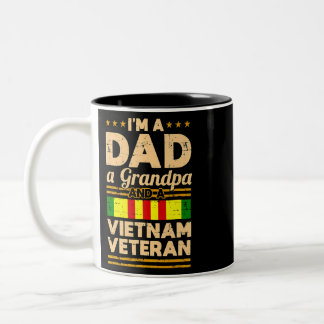 Mannen vader opa Vietnam Veteraan  Shirt Vet Tweekleurige Koffiemok
