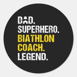 Mannen vader Superheld Biathlon Coach Funny Biathl Ronde Sticker