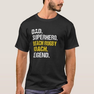 Mannen Vader Superheld Strand Rugby Coach Funny Hu T-shirt