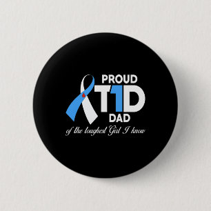 Mannen vader T1D Vader van Daughter Diabetes Bewus Ronde Button 5,7 Cm