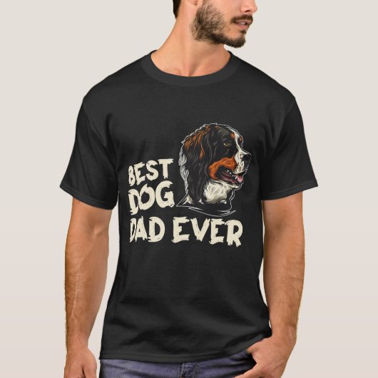 Mannen vader vaderdag beste hond vader ooit t-shirt (Voorkant)