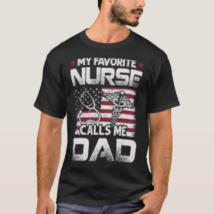 Mannen vader vaders dag mijn favoriete verpleegste t-shirt