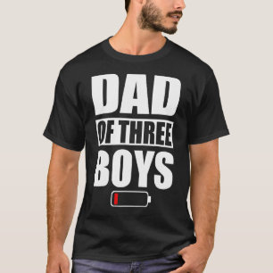 Mannen vader van 3 jongens Vaderdag van 3 zons T-shirt